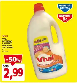 DPiù Vivil detersivo lavatrice marsiglia 100 lavaggi offerta