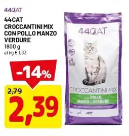 DPiù 44cat croccantini mix con pollo manzo verdure offerta
