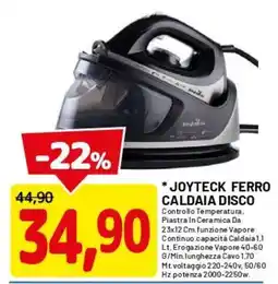 DPiù Joyteck ferro caldaia disco offerta