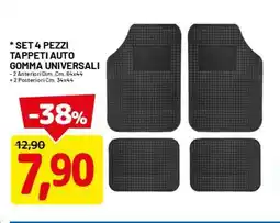 DPiù Set 4 pezzi tappeti auto gomma universali offerta