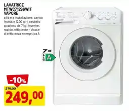 DPiù LAVATRICE MTWC71296WIT VAPORE offerta
