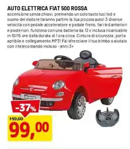 DPiù AUTO ELETTRICA FIAT 500 ROSSA offerta