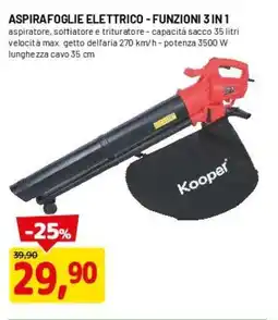 DPiù Aspirafoglie elettrico - funzioni 3 in 1 offerta