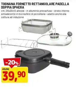 DPiù Tognana fornet to rettangolare padella doppia sphera offerta