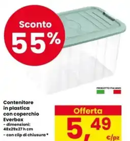 Eurospar Contenitore in plastica con coperchio Everbox offerta