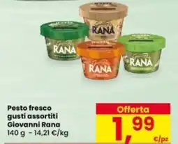 Eurospar Pesto fresco gusti assortiti Giovanni Rana offerta
