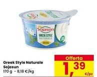 Eurospar Greek Style Naturale Sojasun offerta