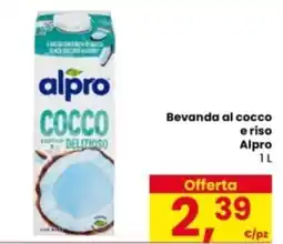 Eurospar Bevanda al cocco e riso Alpro offerta