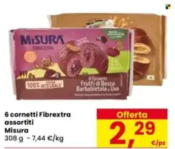 Eurospar 6 cornetti Fibrextra assortiti Misura offerta