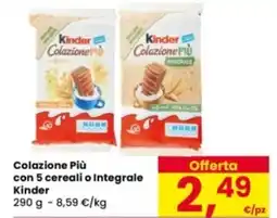 Eurospar Colazione Più con 5 cereali o Integrale Kinder offerta