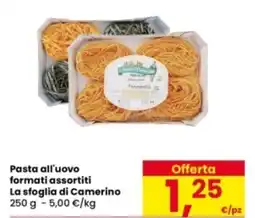 Eurospar Pasta all'uovo formati assortiti La sfoglia di Camerino offerta
