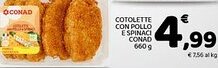 Conad Cotolette con pollo e spinaci CONAD offerta