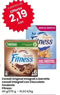 Eurospar Cereali Original Integrali o barrette cereali Integrali con Cioccolato Fondente Fitness offerta