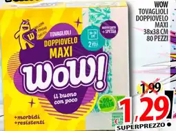 Il Genio Supermercato Wow tovaglioli doppiovelo maxi 38x38 cm 80 pezzi offerta