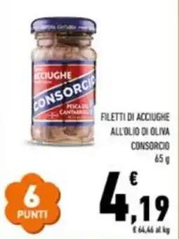 Conad Filetti di acciughe all'olio di oliva CONSORCIO offerta