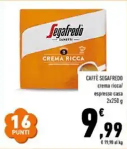 Conad Caffè SEGAFREDO offerta