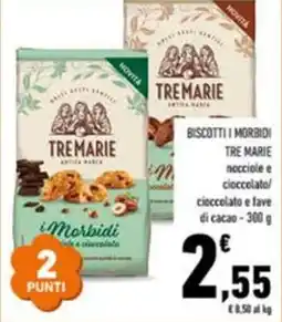 Conad Biscotti i morbidi TRE MARIE offerta