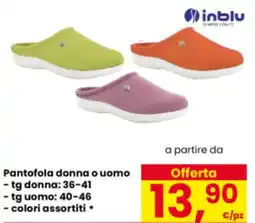 Eurospar inblu Pantofola donna o uomo offerta