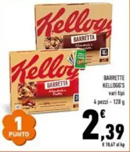 Conad Barrette kellogg's vari tipi 4 pezzi offerta