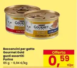 Eurospar Bocconcini per gatto Gourmet Gold gusti assortiti Purina offerta