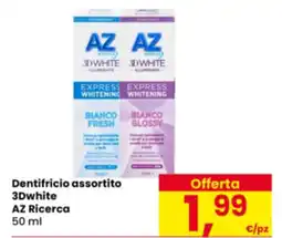 Eurospar Dentifricio assortito 3Dwhite AZ Ricerca offerta