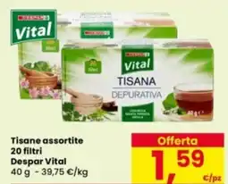 Eurospar Tisane assortite 20 filtri Despar Vital offerta