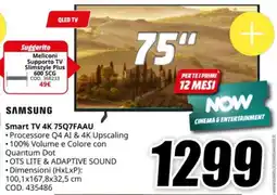 MediaWorld SAMSUNG Smart TV 4K 75Q7FAAU offerta