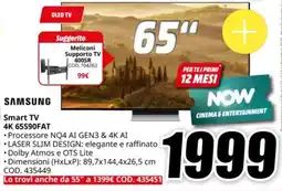 MediaWorld SAMSUNG Smart TV 4K 65S90FAT offerta