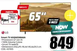 MediaWorld LG Smart TV 65QNED80A6A offerta