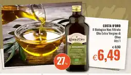 Famila COSTA D'ORO Il Biologico Non Filtrato Olio Extra Vergine di Oliva offerta