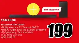 MediaWorld SAMSUNG Soundbar HW-Q600C offerta