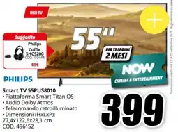 MediaWorld PHILIPS Smart TV 55PUS8010 offerta