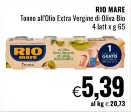 Famila RIO MARE Tonno all'Olio Extra Vergine di Oliva Bio offerta