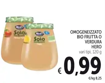Spazio Conad Hero Omogeneizzato Bio Frutta o Verdura 120g offerta