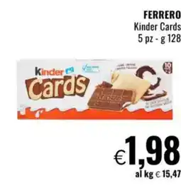 Famila FERRERO Kinder Cards 5 pz offerta