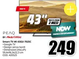 MediaWorld Smart TV 4K 43GU-7025C offerta