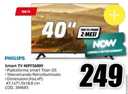MediaWorld PHILIPS Smart TV 40PFS6009 offerta