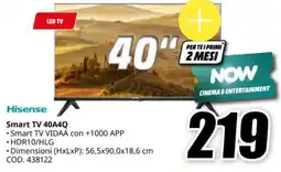 MediaWorld Hisense Smart TV 40A4Q offerta