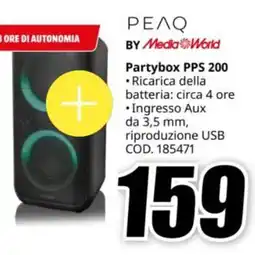 MediaWorld PEAQ BY Media World Partybox PPS 200 offerta