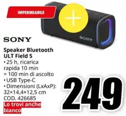 MediaWorld SONY Speaker Bluetooth ULT Field 5 offerta