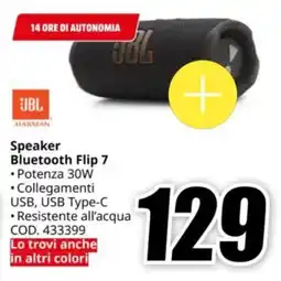 MediaWorld JBL Bluetooth Flip 7 offerta