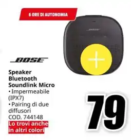 MediaWorld BOSE Speaker Bluetooth Soundlink Micro offerta
