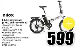 MediaWorld nilox E-bike pieghevole J1 PRO con ruote da 20" offerta