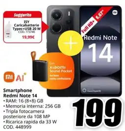MediaWorld Smartphone Redmi Note 14 offerta