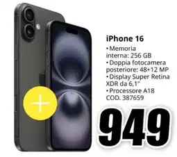 MediaWorld iPhone 16 offerta