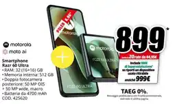 MediaWorld motorola Smartphone Razr 60 Ultra offerta