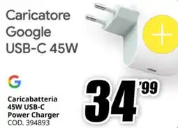 MediaWorld Caricabatteria 45W USB-C Power Charger offerta