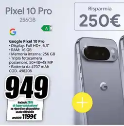 MediaWorld Google Pixel 10 Pro offerta