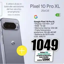 MediaWorld Google Pixel 10 Pro XL offerta