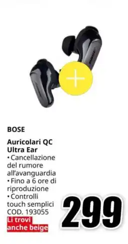 MediaWorld BOSE Auricolari QC Ultra Ear offerta
